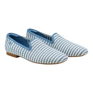 Vivaia Blue and White Striped Loafersn‎ Sz 40